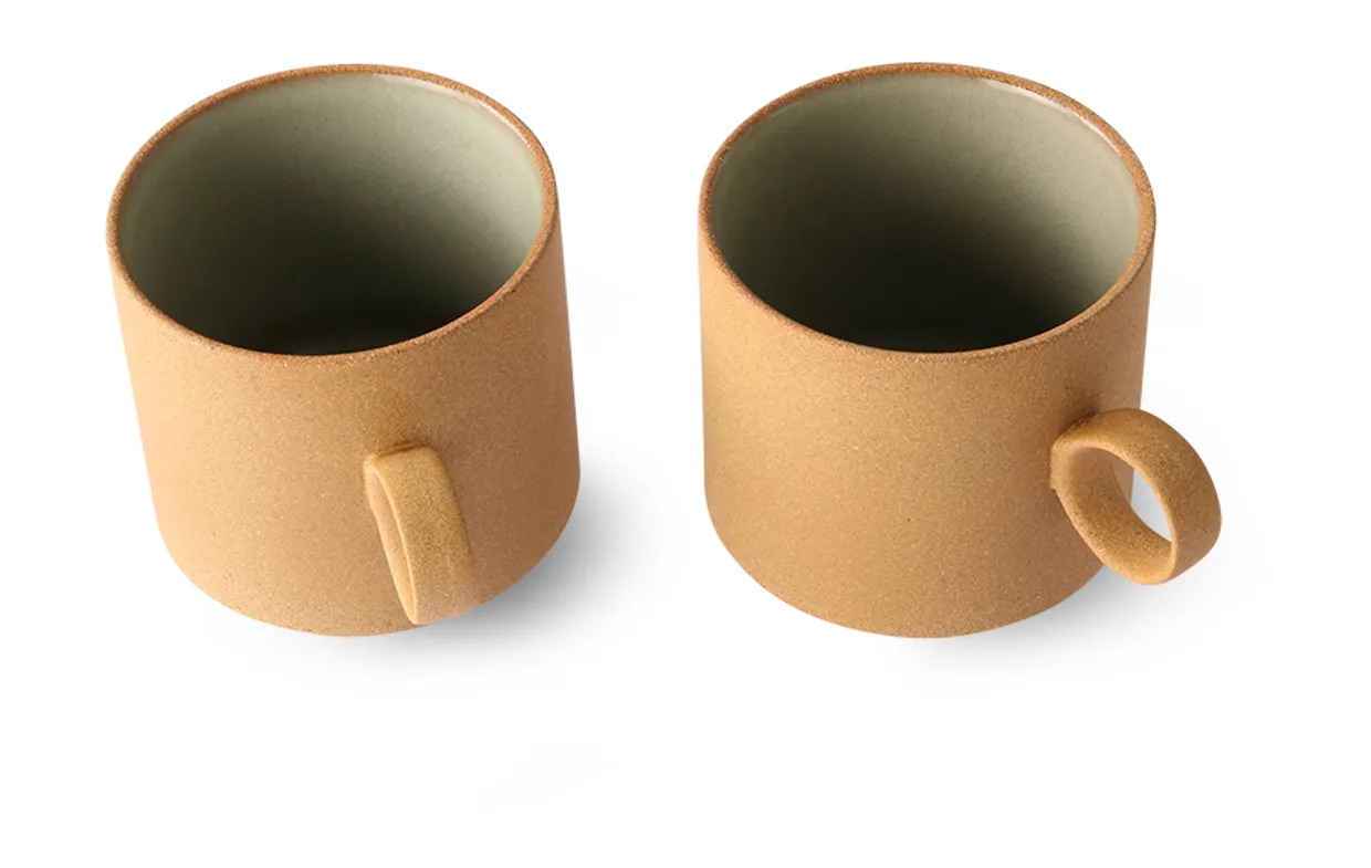 Bold & basic ceramics: coffee mug ochre (set of 2)