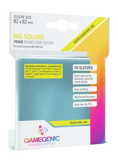 SLEEVES Prime Board Game - Lime 82x82mm (50)