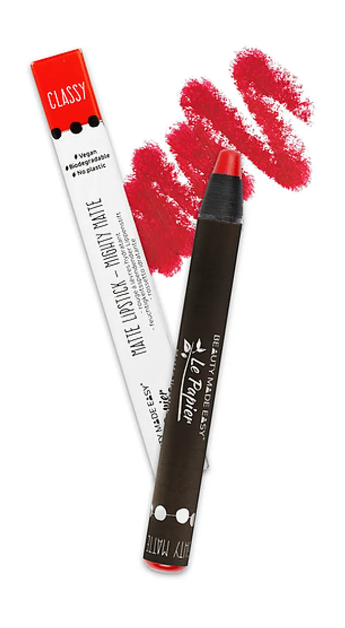Matte lipstick classy red, plastic free - Le Papier
