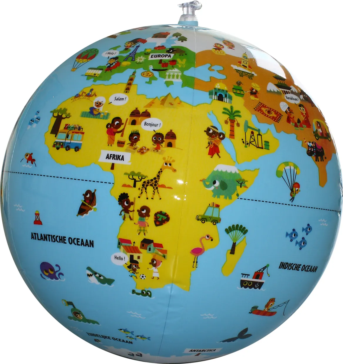 Opblaasbare wereldbol - globe op ontdekking | Caly Toys