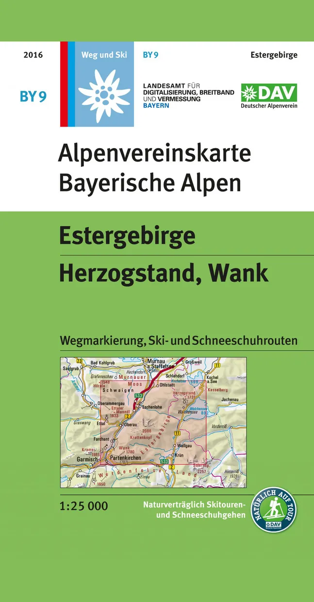Wandelkaart BY09 Alpenvereinskarte Estergebirge - Herzogstand - Wank |