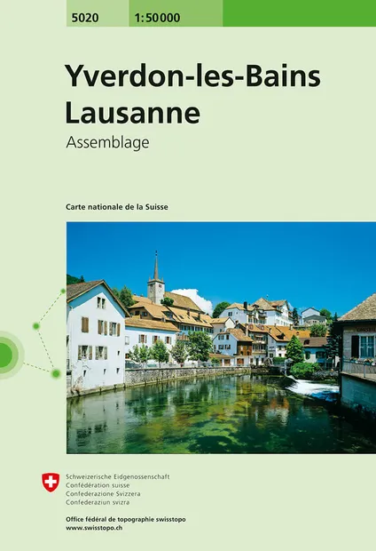 Wandelkaart - Topografische kaart 5020 Yverdon-les-Bains - Lausanne |