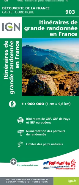 Wandelkaart 903 Frankrijk GR routes - overzicht | IGN - Institut Géogr