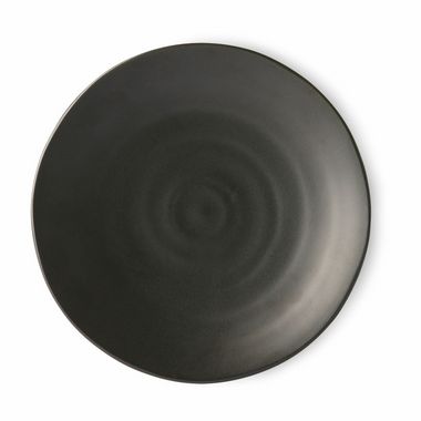 Kyoto ceramics: japanese dinner plate matt black