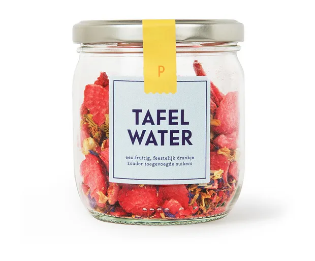Tafelwater navulling aardbei, jasmijnbloem & korenbloem