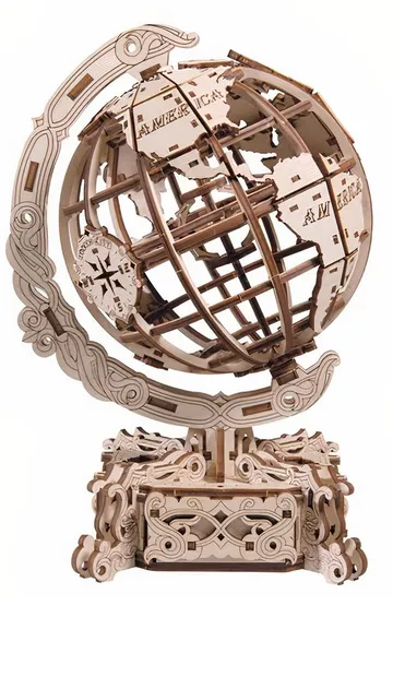 3D Puzzel - Wereldbol - Globe 3D Wereldbol | Wooden City