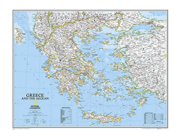 Wandkaart Greece – Griekenland, 77 x 60 cm | National Geographic