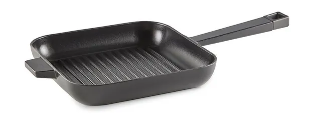Grillpan Baron gietijzer 25x25 cm - zwart