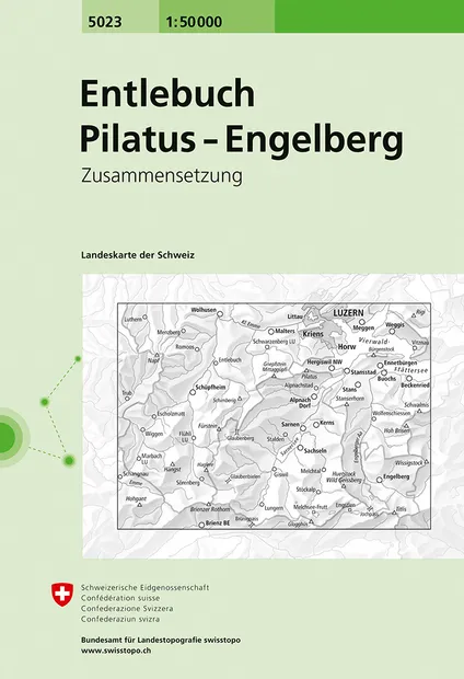 Wandelkaart - Topografische kaart 5023 Entlebuch - Pilatus-Engelberg |
