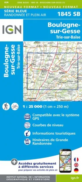 Wandelkaart - Topografische kaart 1845SB Boulogne-sur-Gesse | IGN - In