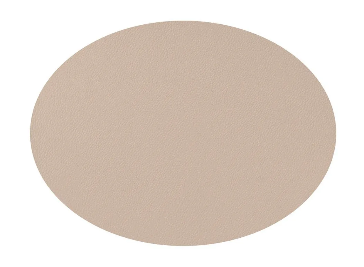 Placemat leerlook ovaal 33 x 45 cm taupe