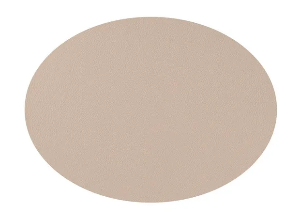 Placemat leerlook ovaal 33 x 45 cm taupe
