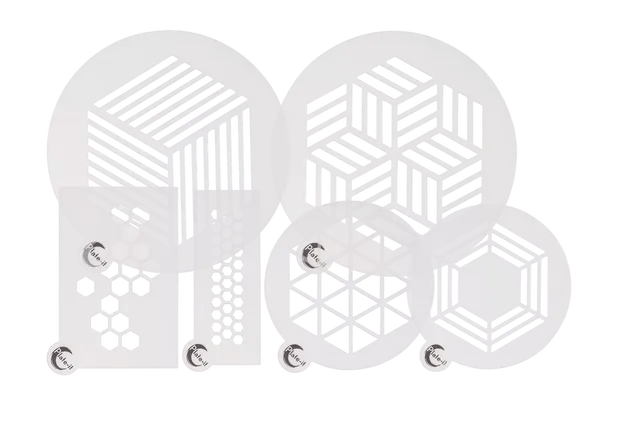 Stencils Hexagon set van 6