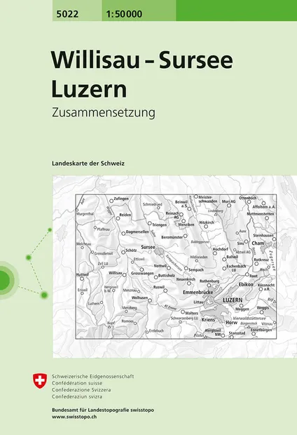 Wandelkaart - Topografische kaart 5022 Willisau - Sursee - Luzern | Sw