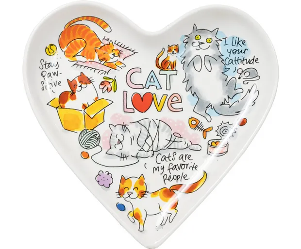 Dier: Bordje hart Cat Love - 22 cm