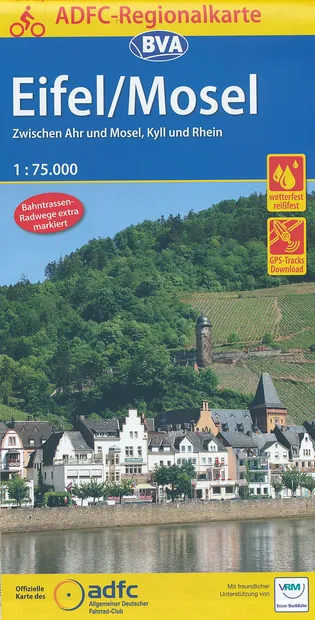 Fietskaart ADFC Regionalkarte Eifel - Mosel | BVA
