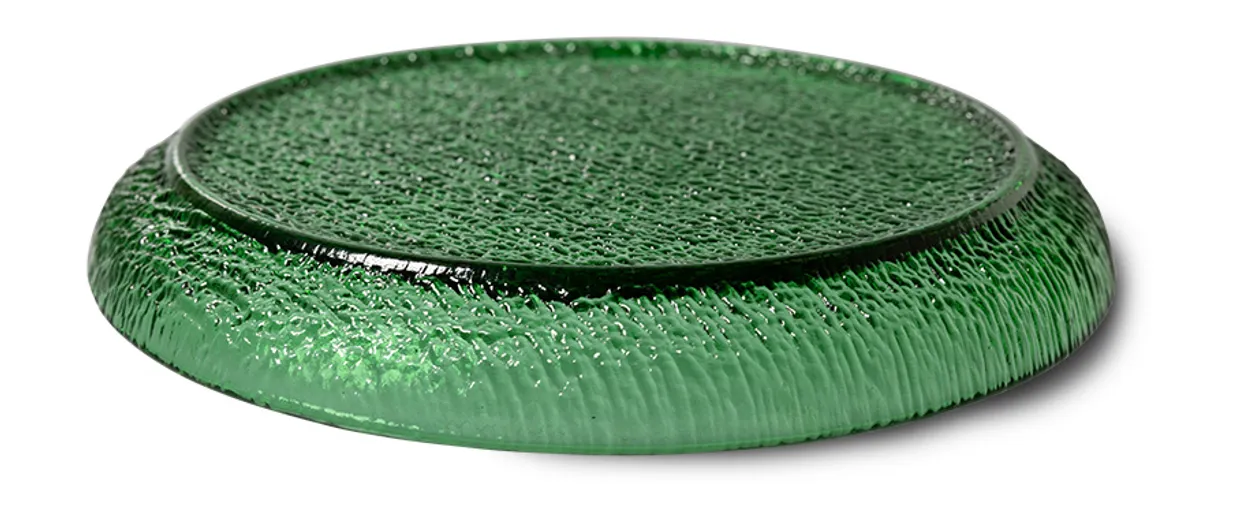 The emeralds: glass side plate, green