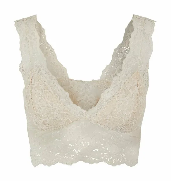 Lina lace bra top off white
