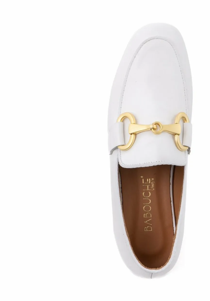 Babouche buckle loafer wit