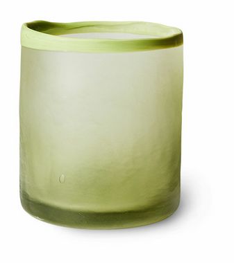 Glass tea light holder, olive