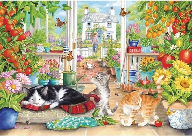 Puzzel - Greenhouse Cats (1000)