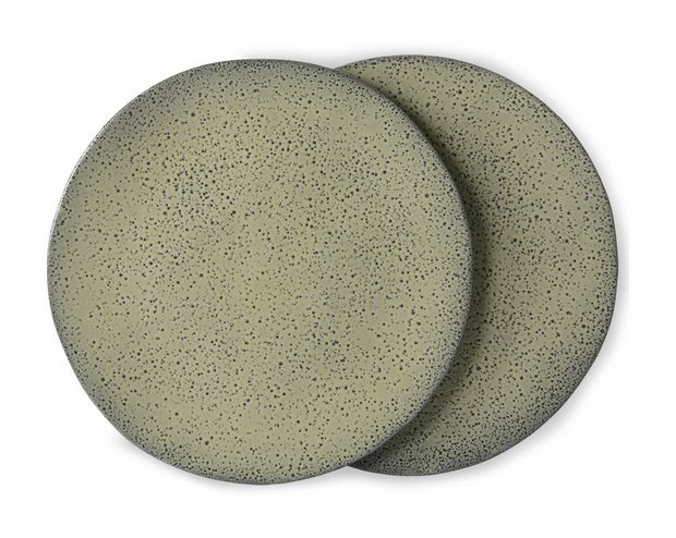 Gradient ceramics: dinner plate green (set of 2)