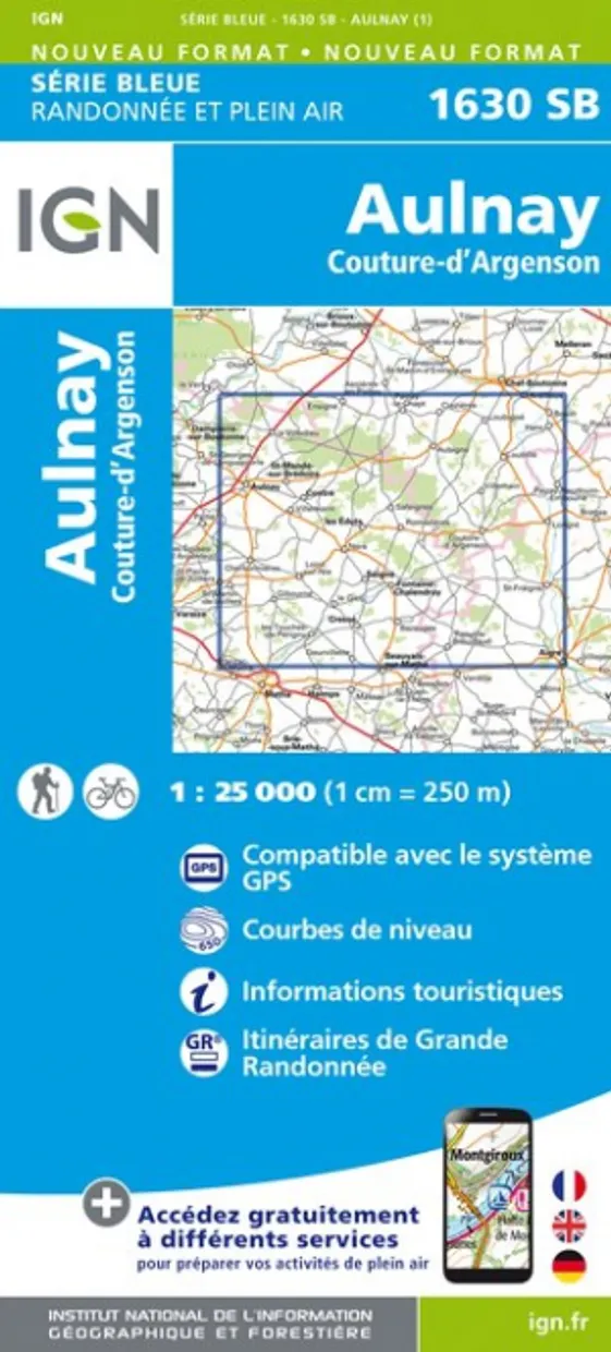 Wandelkaart - Topografische kaart 1630SB Aulnay | IGN - Institut Géogr