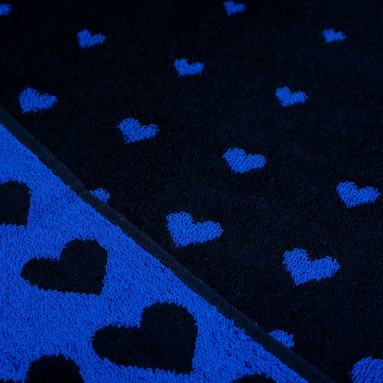 Handdoek Hearts Donkerblauw Blauw
