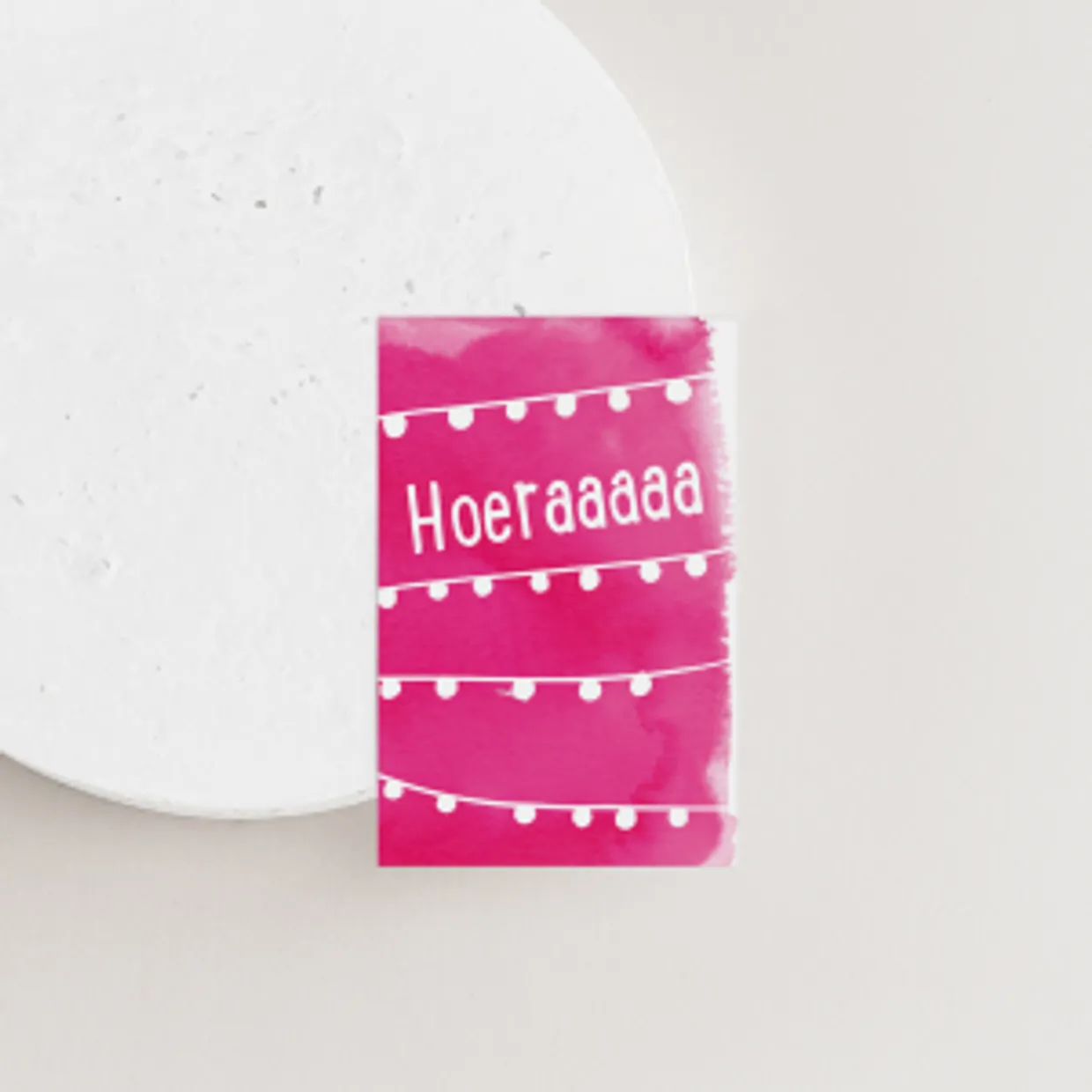 Gift Tag: Hoeraaa In Roze