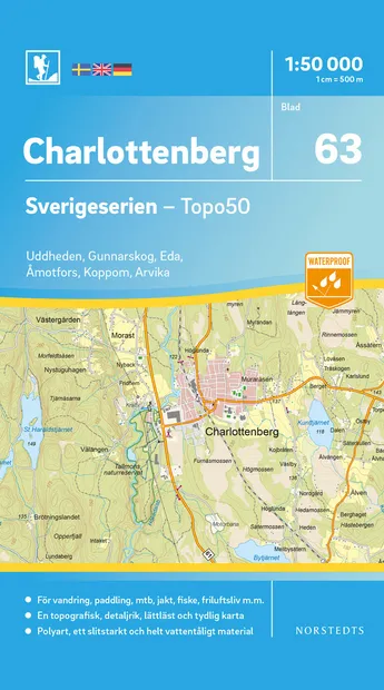 Wandelkaart - Topografische kaart 63 Sverigeserien Charlottenberg | No