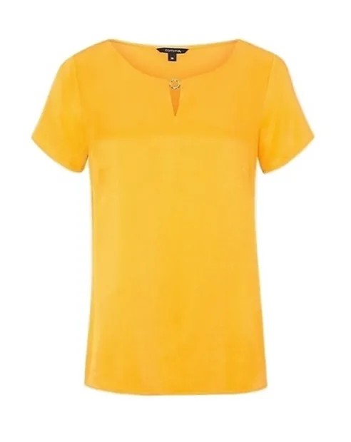 Satin blouse geel