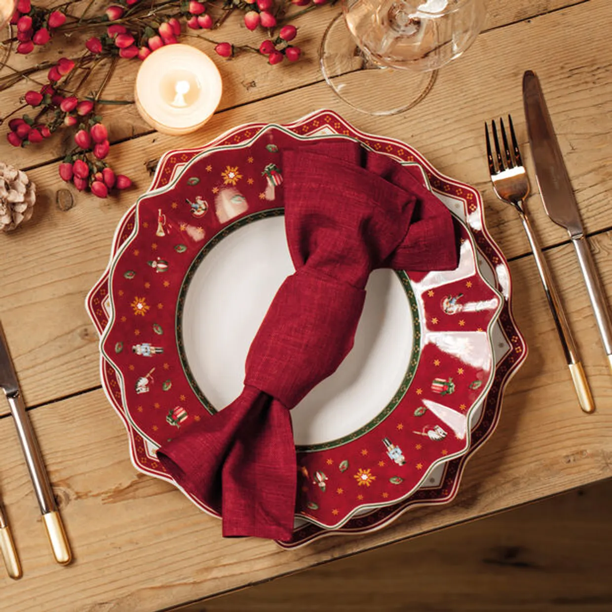 Toy's Delight - Dinerbord rood - kerst