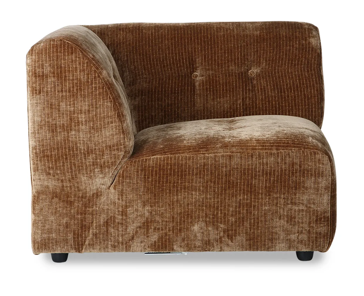 Vint couch: element right, corduroy velvet, aged gold