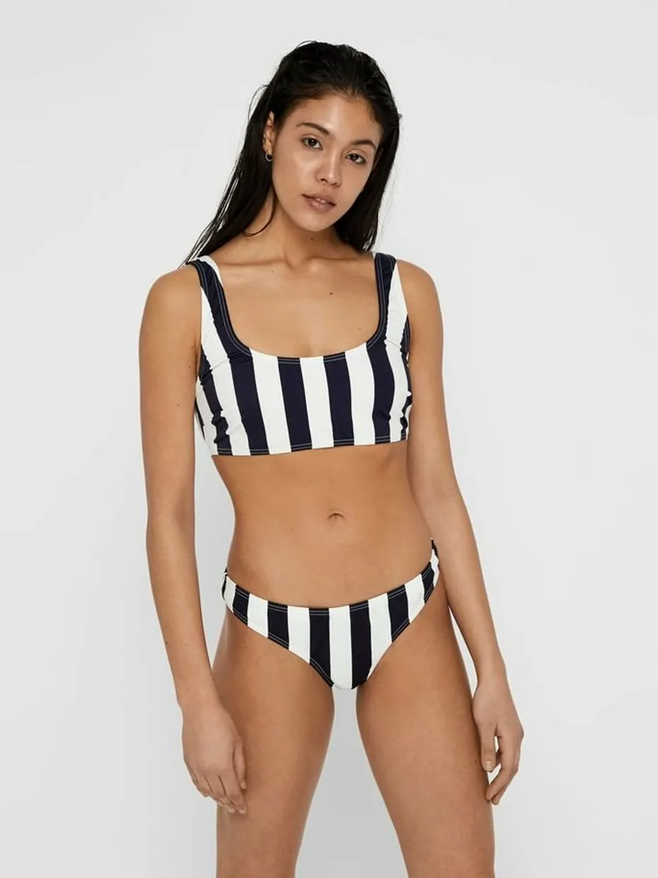 Striped bikini briefs blue