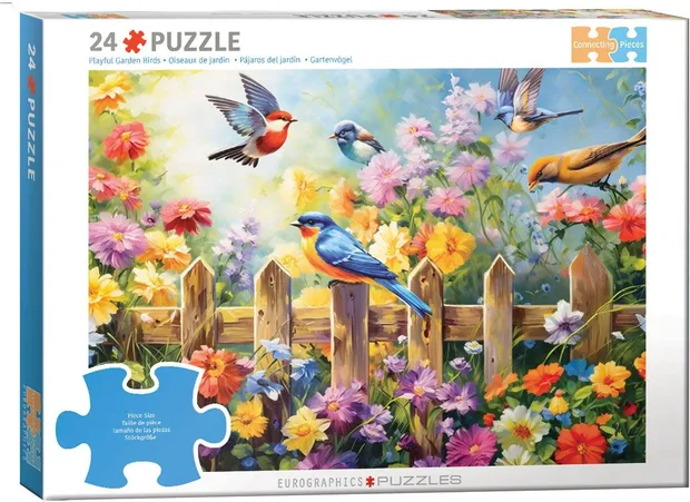 Puzzel - Playful Garden Birds (24)