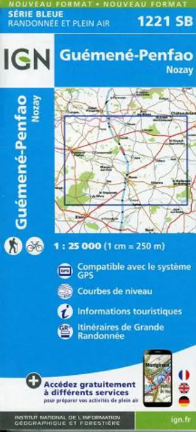 Wandelkaart - Topografische kaart 1221SB Guémené – Penfao – Nozay | IG