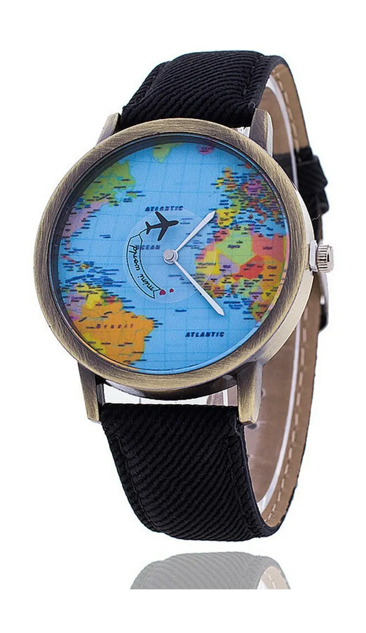 Travel Gadget Horloge met wereldkaart