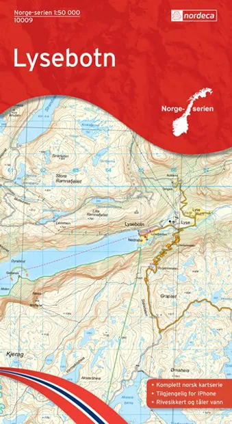 Wandelkaart - Topografische kaart 10009 Norge Serien Lysebotn | Nordec