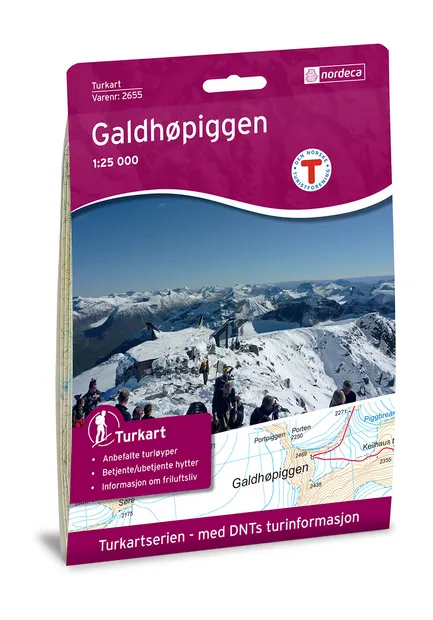 Wandelkaart 2655 Turkart Galdhøpiggen | Nordeca