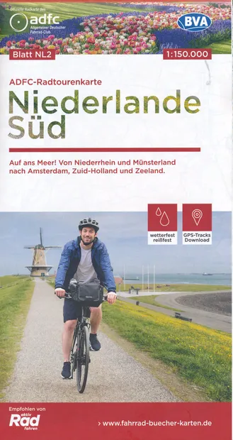 Fietskaart NL2 ADFC Radtourenkarte Niederlande Sud - Zuid Nederland |