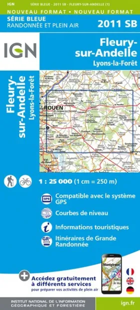 Wandelkaart - Topografische kaart 2011SB Fleury-sur-Andelle | IGN - In
