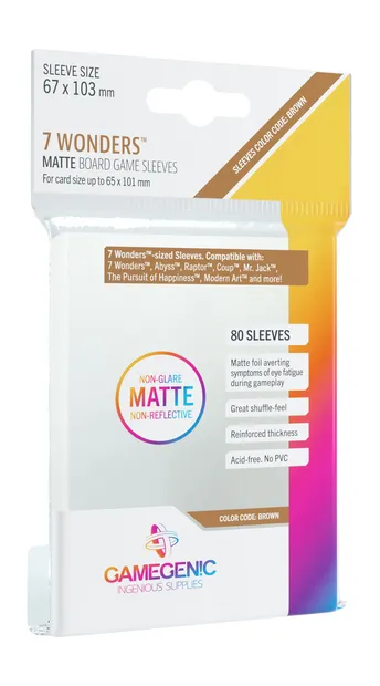 SLEEVES Matte Board Game - Brown 67x103 (80)