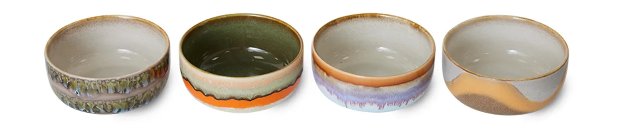 70s ceramics: dessert bowls, reef (set of 4)