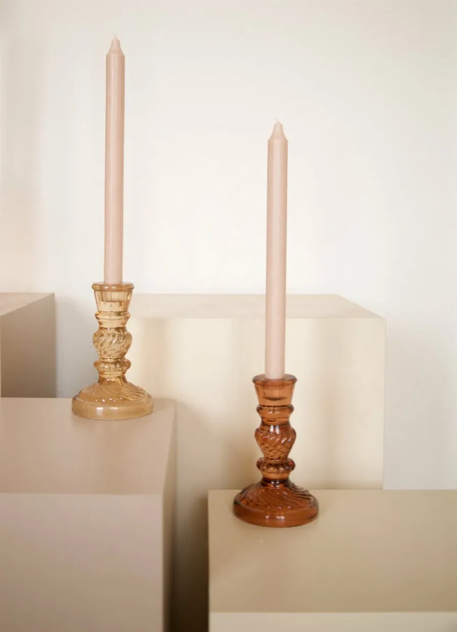 Antique candle holder terra Terracotta