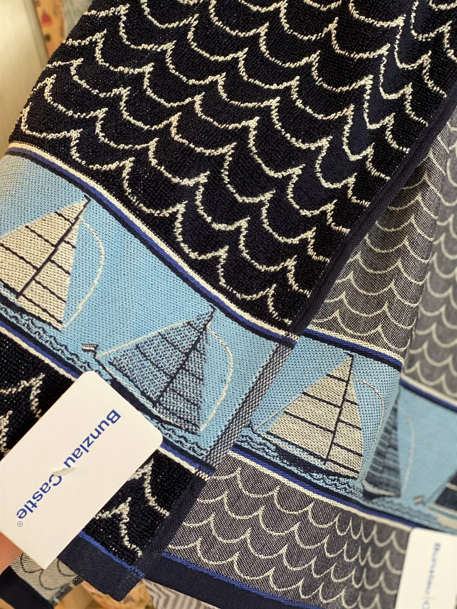 Handdoek Boat Donkerblauw Blauw
