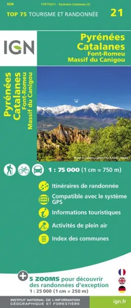 Fietskaart - Wandelkaart 21 Pyrenees Catalanes, Font Romeu, Massif Can