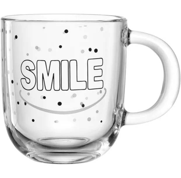 Koffieglas / theeglas 400ml - Smile