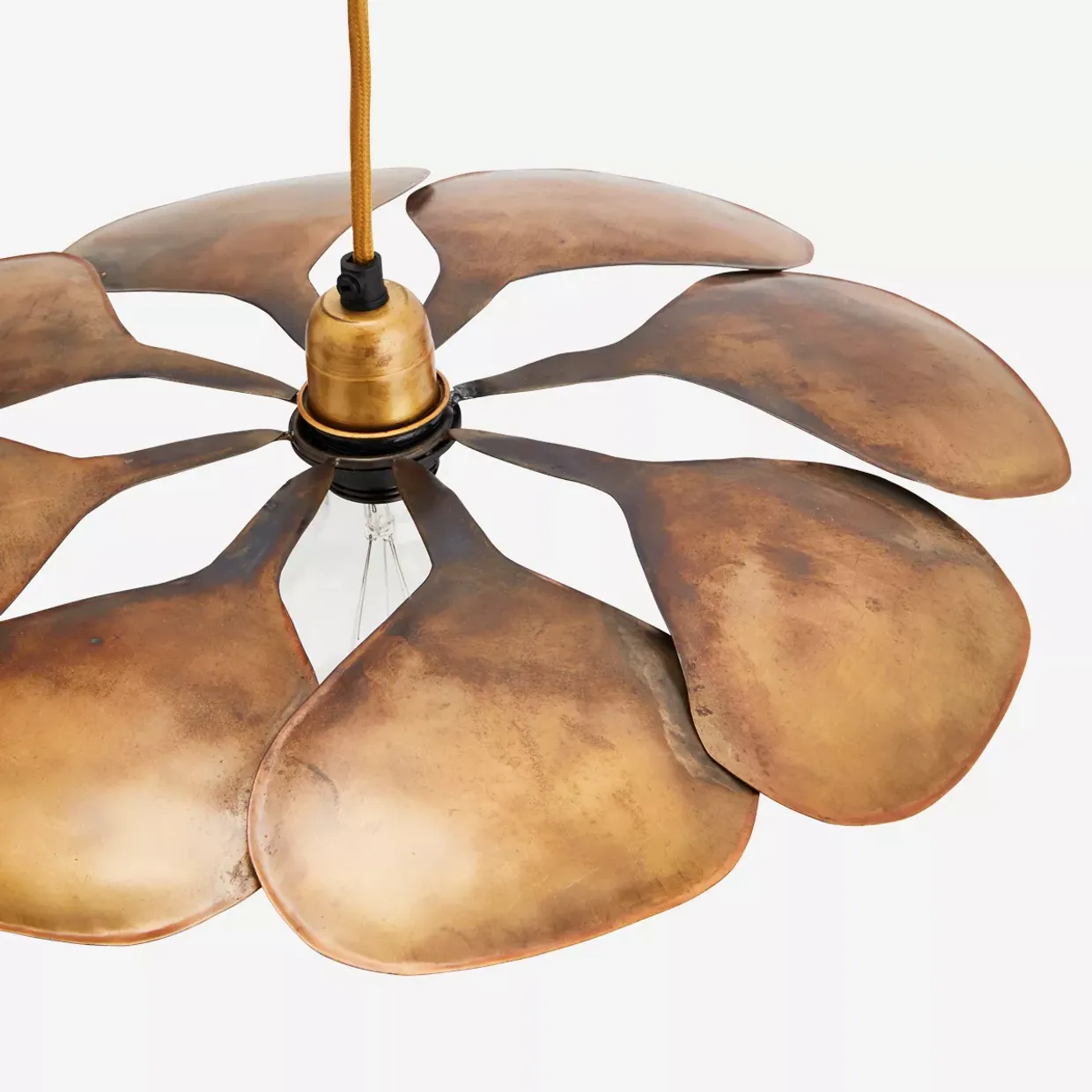 Antiek Copper hanglamp 46cm E27