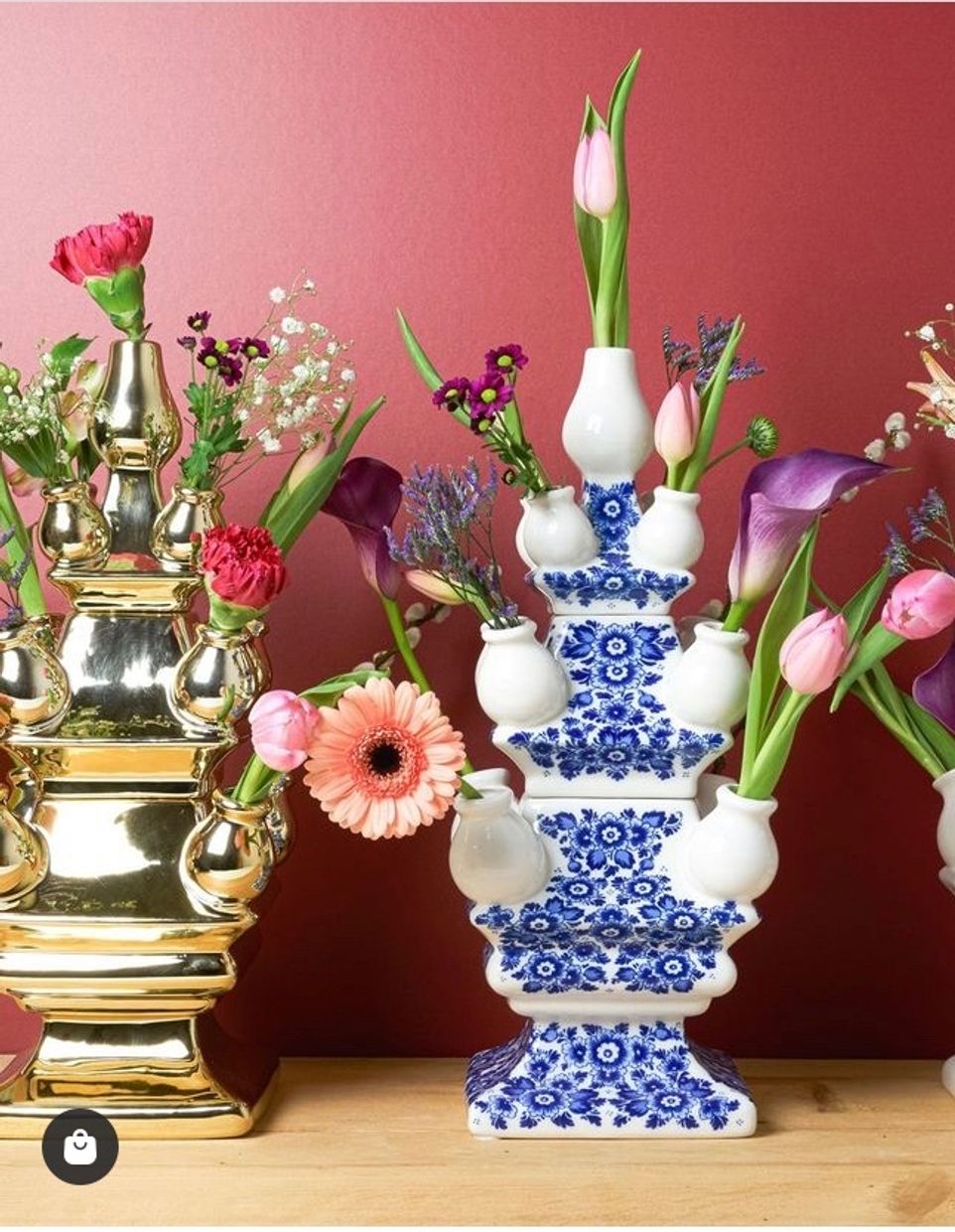 Tulpenvaas 3 delig Delfts Blauw | De Tafel | Online warenhuis Bosch