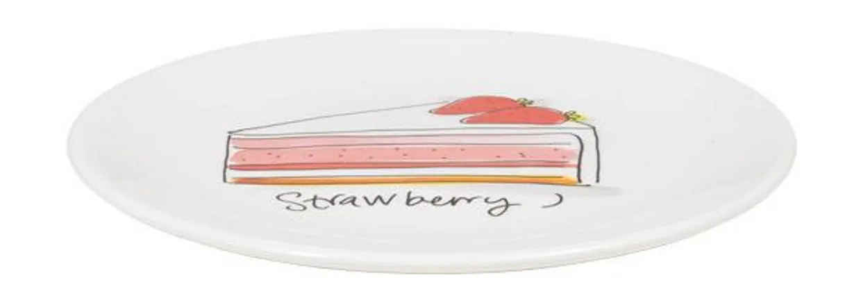 Gebaksbordje Strawberry 18 cm